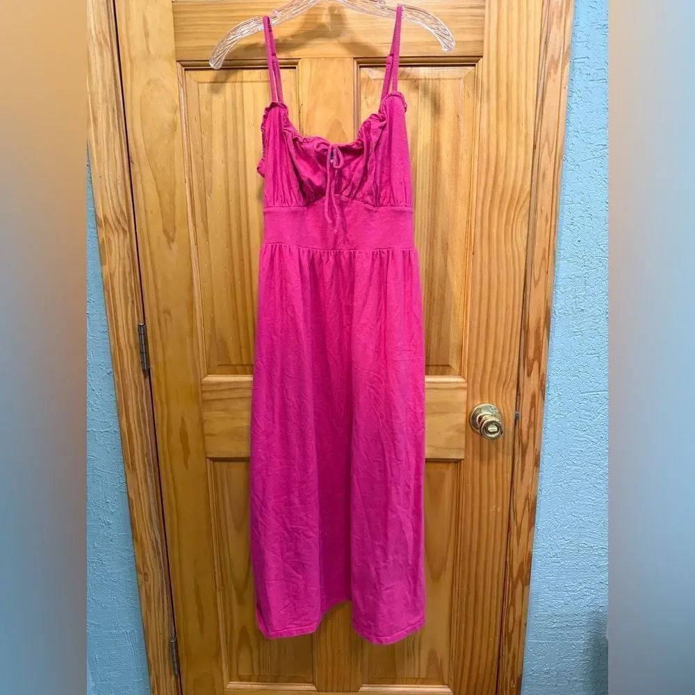 Old Navy Women's Pink Midi adjustable spaghettiβstrap Dress